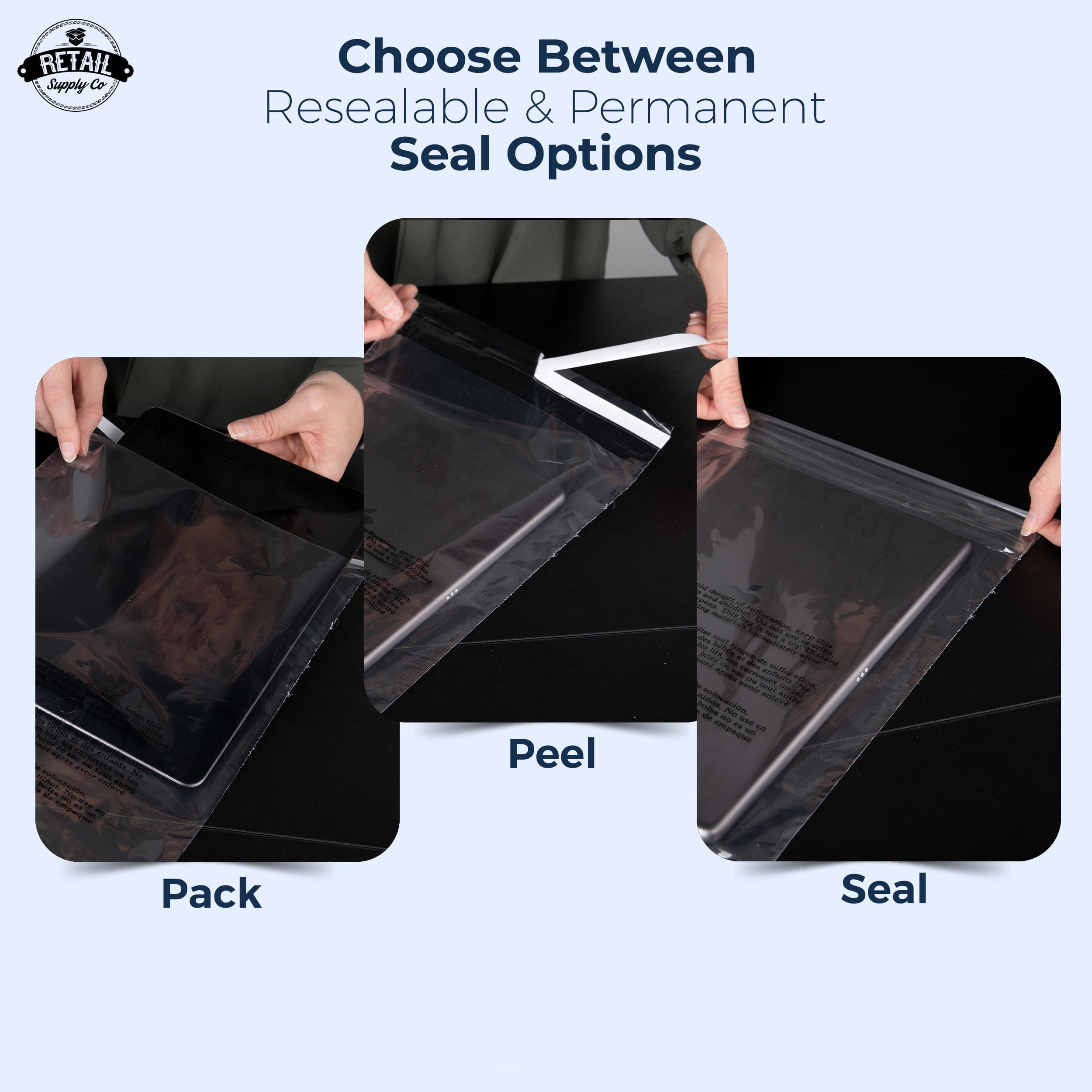 Poly Bags Suffocation Warning Self Seal 9x12"